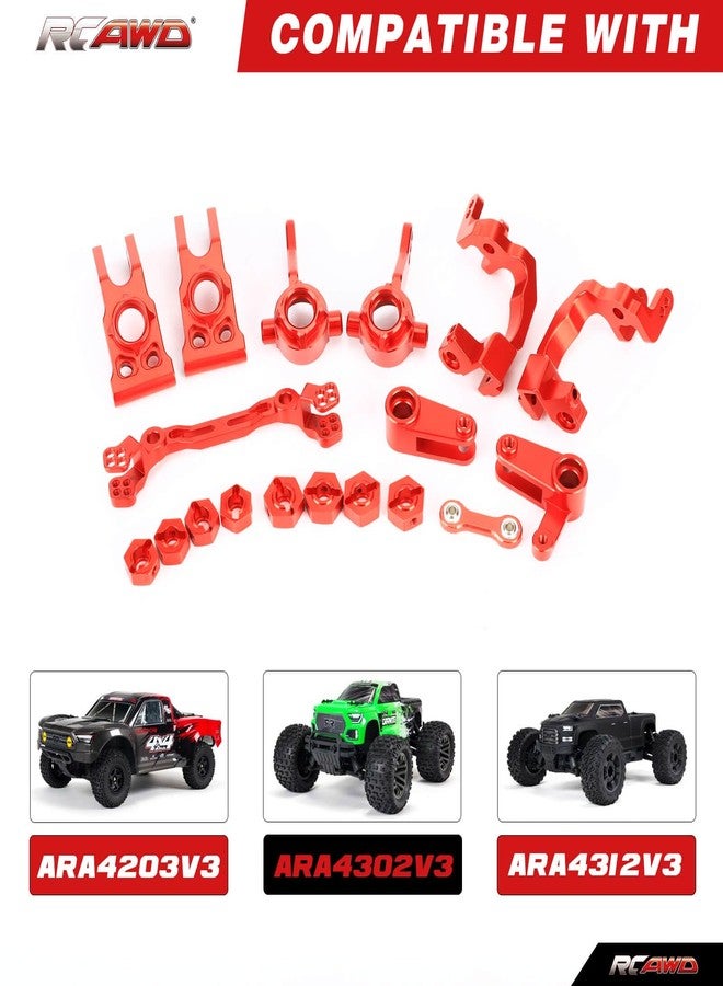 RCAWD Big Rock Granite Senton Vorteks Typhon 3S & Mega 550 Steering Set & 12mm 14mm Wheel Hex, Steering Blocks & C Hub Carrier & Rear Spindle Hub Carrier Upgrades Parts for ARRMA 1/10 1/8#ARAC9359 - Image 2